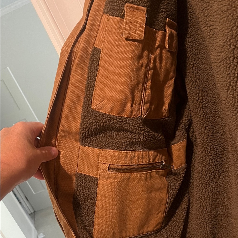 Redhead Brown Work/Utility Jacket With Sherpa Lin… - image 4